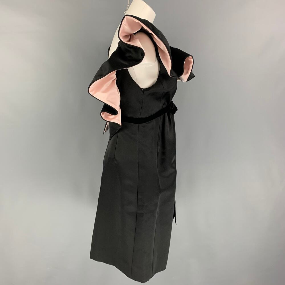 MARC JACOBS RUNWAY Size 6 Black Silk Pale Pink Low Back Dress - Picture 3 of 6